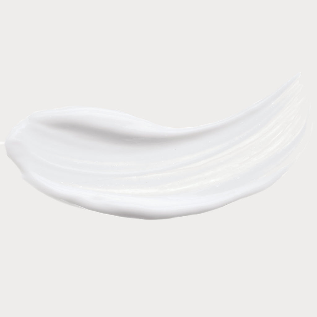 Post-Whitening Toothpaste texture swatch showing smooth, white creamy consistency