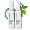 PerioSciences Moisyn Oral Mist two-pack, white 2 fl oz spray bottles with mint leaves and water splash accents